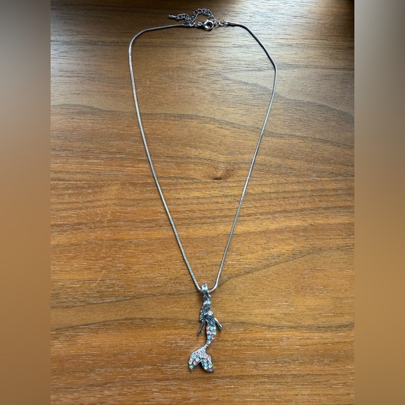 Mermaid Pendant Necklace with Multicolor Crystals and Adjustable length - Picture 2 of 8
